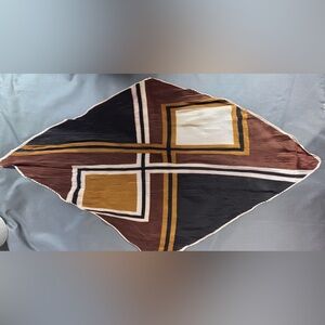 Vintage rare unmarked diamond shape pleated geometric design scarf made in Japan